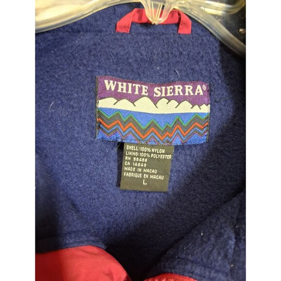 VTG White Sierra Windbreaker Fleece Lined Outdoor Casual Y2K Red Mens Size Large - Picture 6 of 7